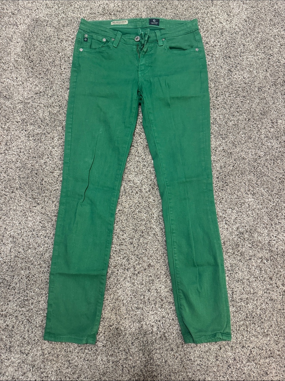 Ag Adriano Goldschmied Emerald Green Skinny Jeans